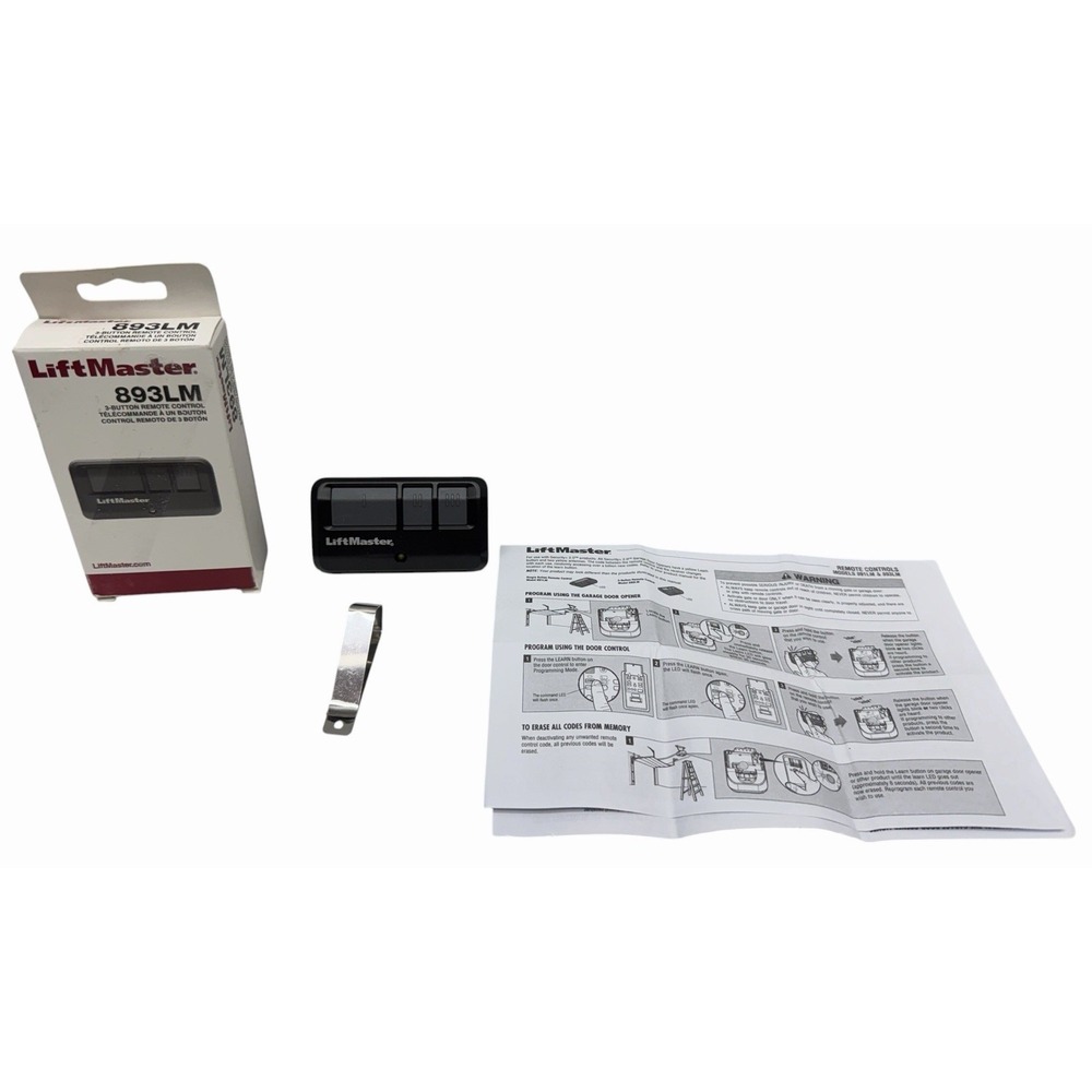 LiftMaster 893LM 3-Button Garage Door Opener Remote Open Box Complete